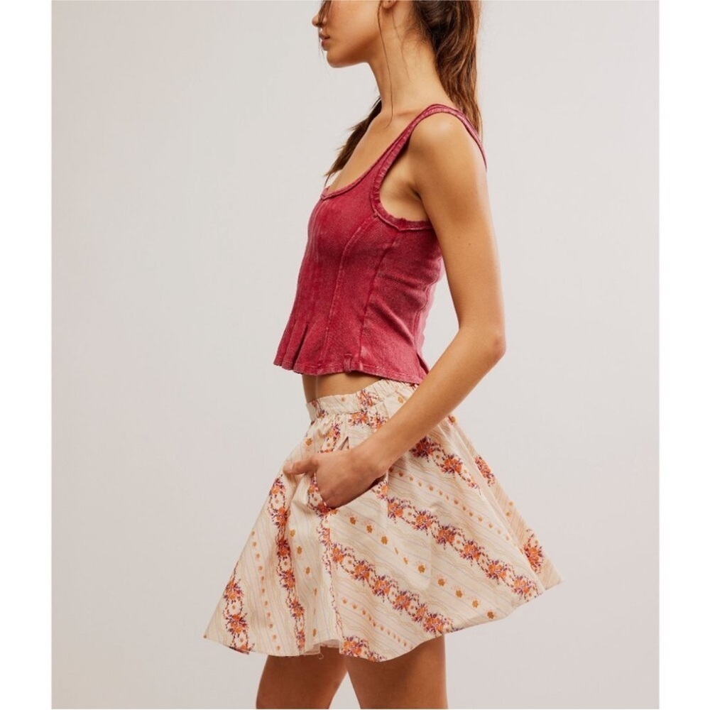 FREE PEOPLE Gaia Printed Skirt / Ivory Combo - Picture 2 of 4